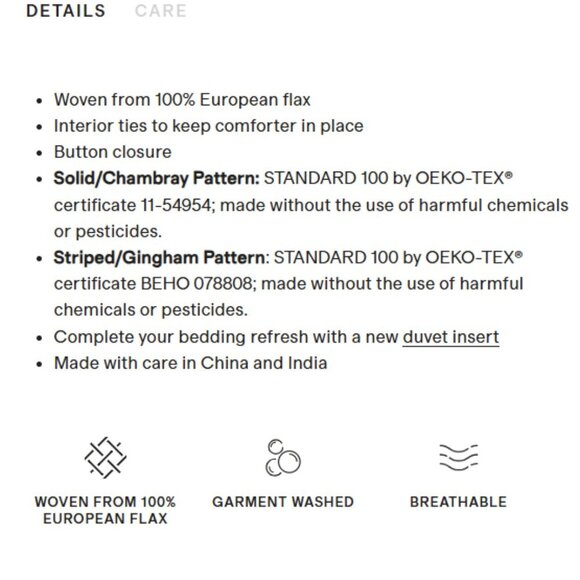 NWOT QUINCE 100% European Flax Linen Duvet Cover Only Full/Queen Aloe 5⭐Reviews - Picture 5 of 9